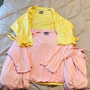 Muk Luks Yellow and Pink Women's Robe Set